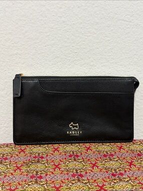 Radley London Slim Expandable Black Leather Long Wallet - Excellent Condition